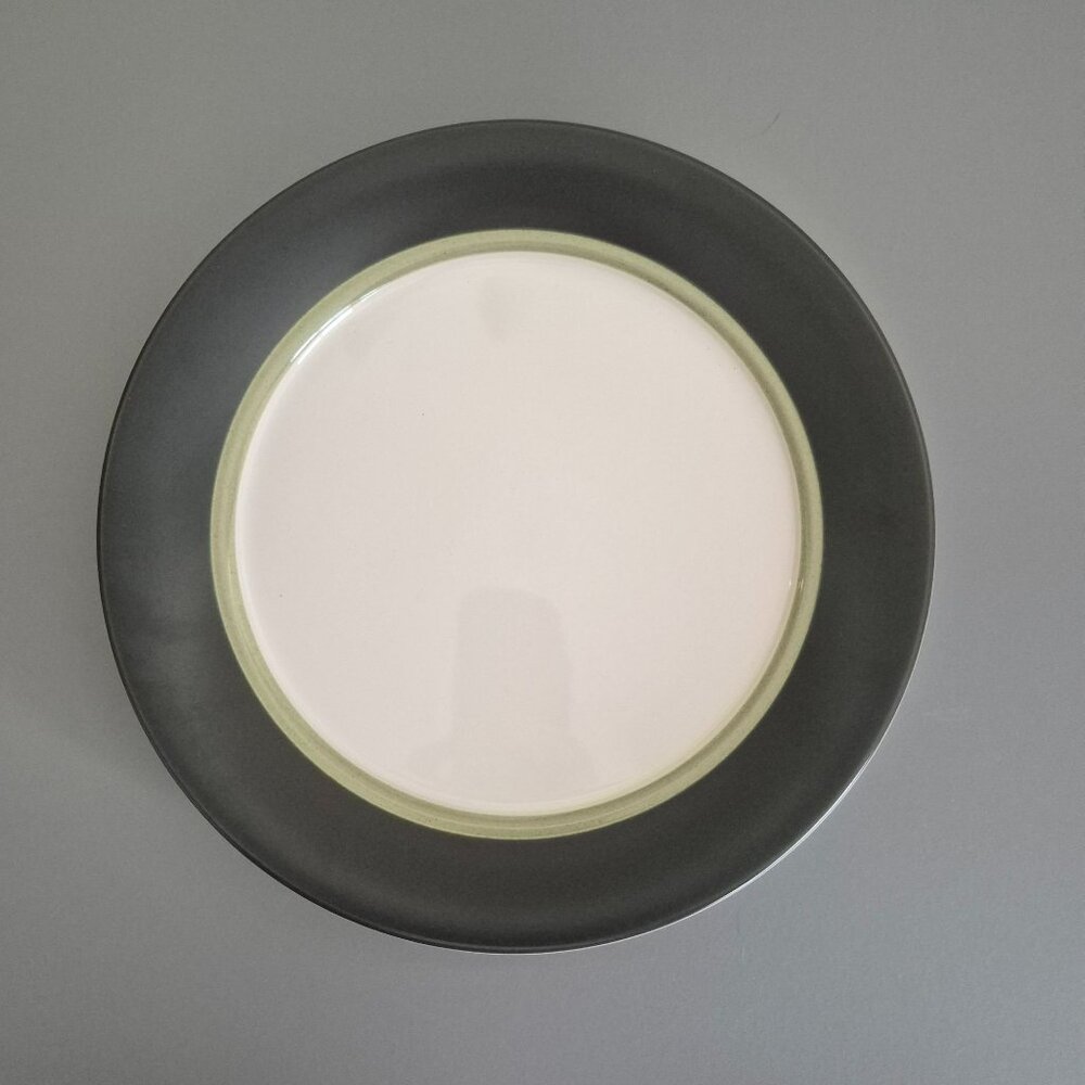 Pfaltzgraff Sphere Stoneware Dinner Plate, Charcoal Gray & Green, Modern Design